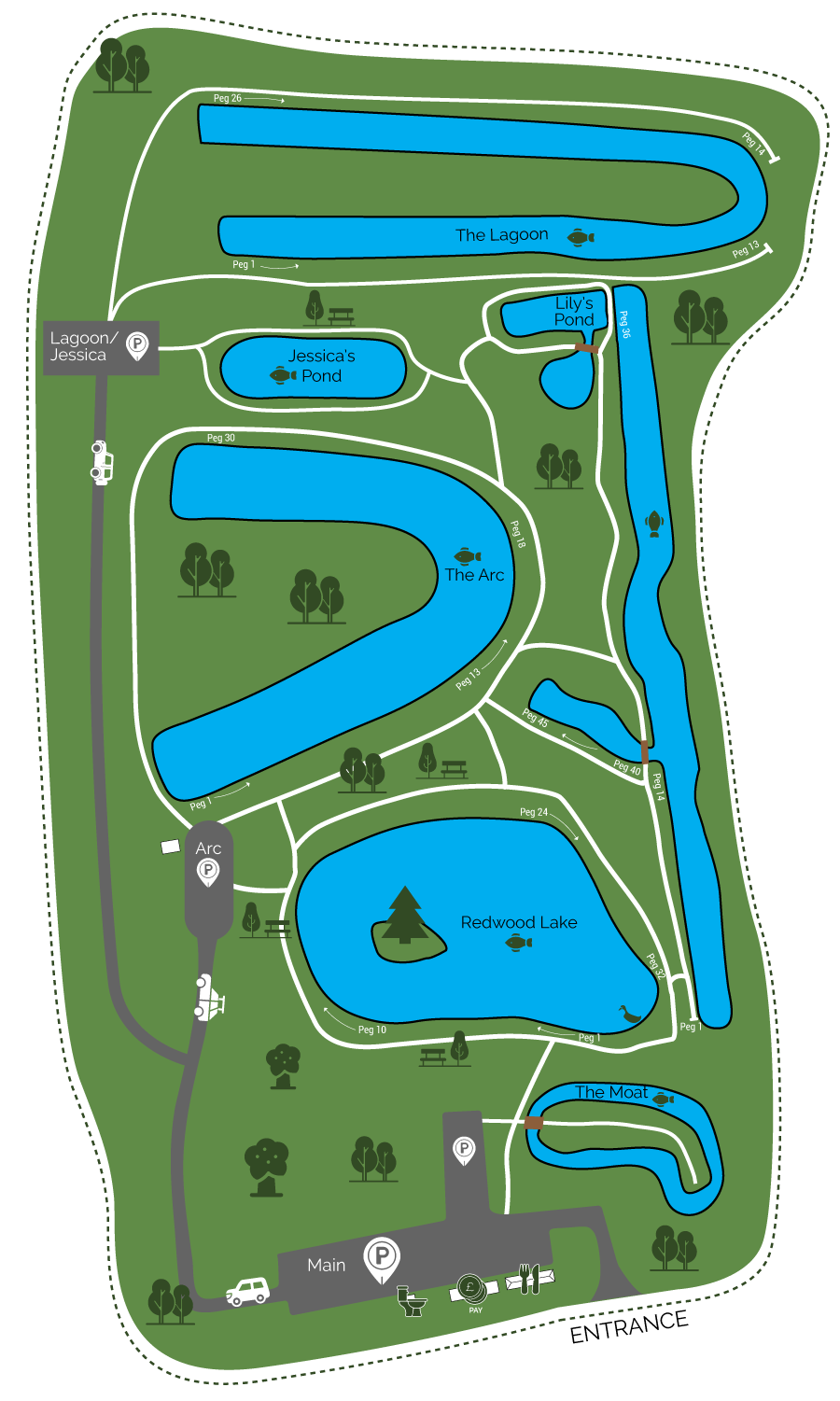 Redwood Park Fishery Map